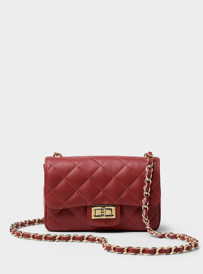 Simons: Le petit sac cuir lisse matelass&eacute; <b>Collection exclusive d'Italie</b> Noir pour femme