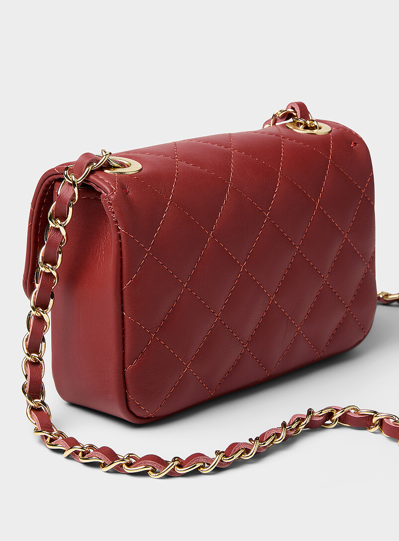 Simons: Le petit sac cuir lisse matelass&eacute; <b>Collection exclusive d'Italie</b> Noir pour femme