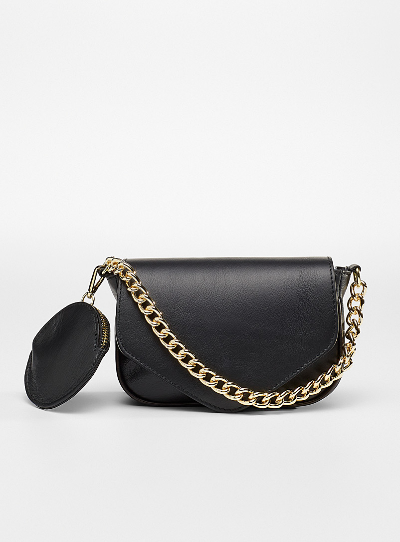 Simons Green Chain flap leather mini bag for women