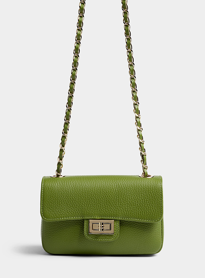 Small pebbled leather flap bag Exclusive collection from Italy, Simons, Shop Women%u2019s Evening Bags Online