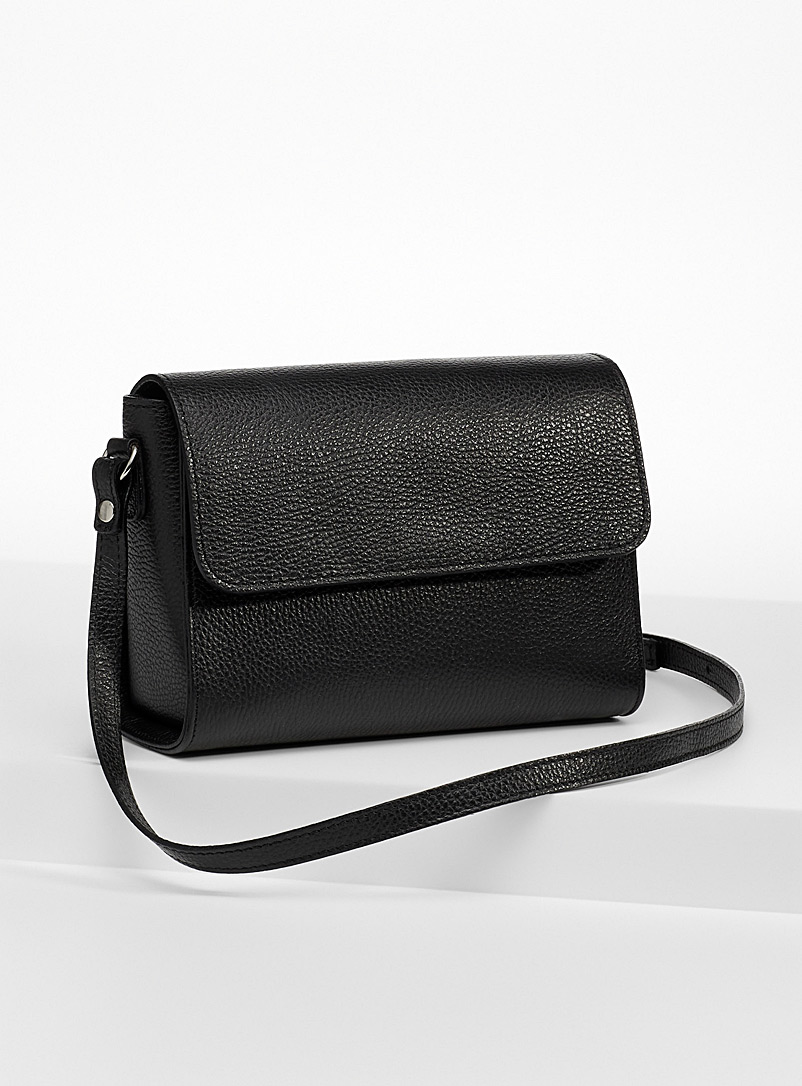 Simons: Le petit sac bandoulière cuir minimaliste Noir pour femme