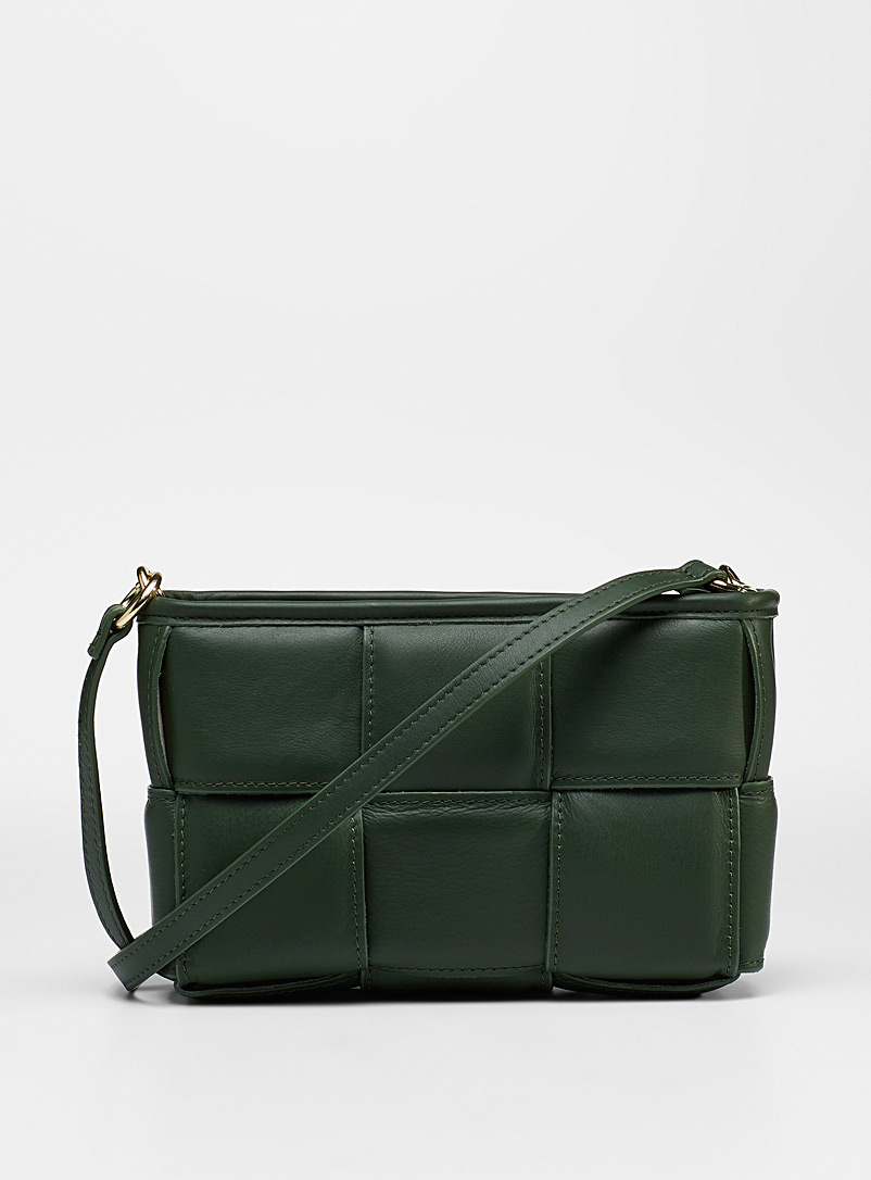 Simons Green Braided leather rectangular bag for women