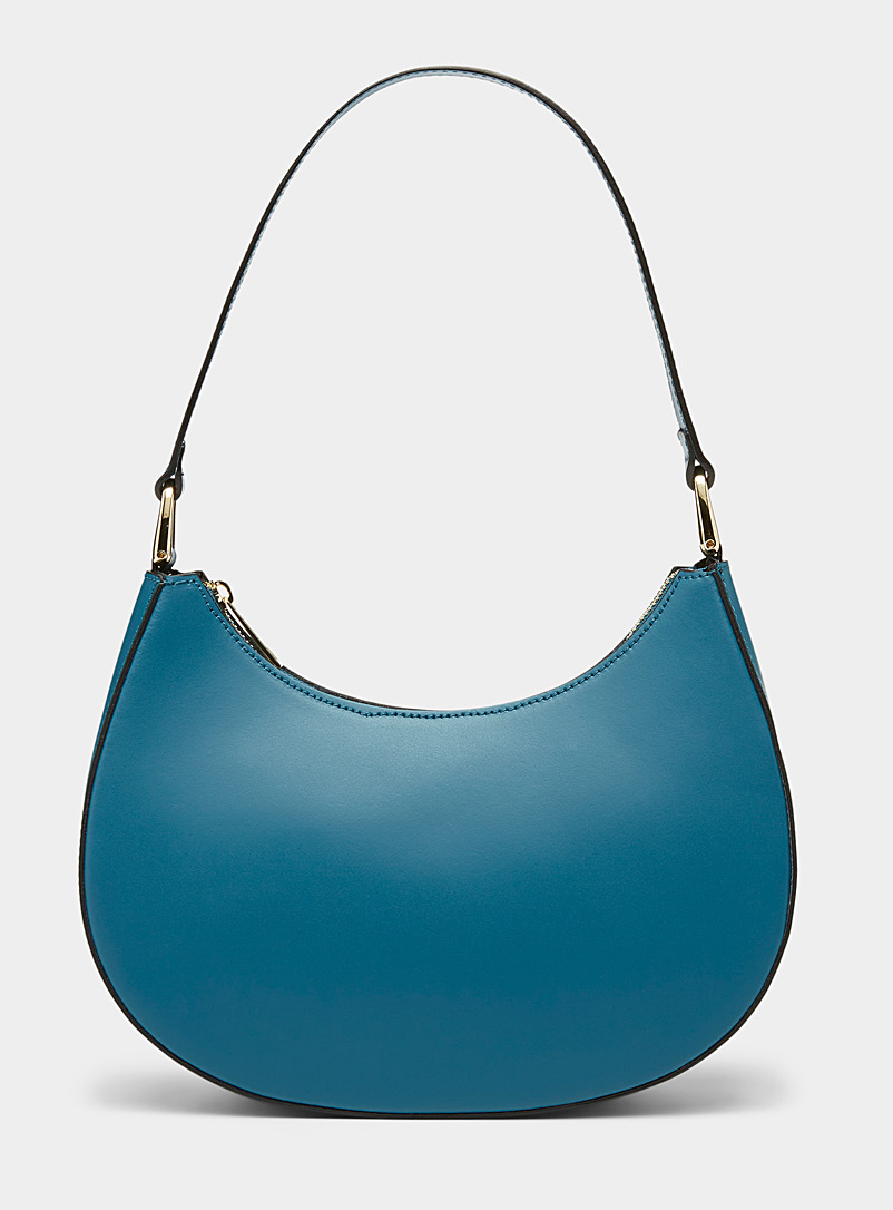 Simons Green Structured leather rounded bag for women