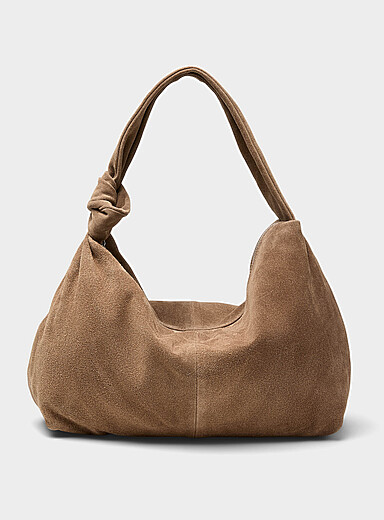 Tied-handle suede tote <b>Exclusive collection from Italy</b>