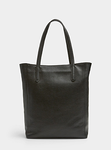 Minimalist pebbled leather tote Exclusive collection from Italy ...
