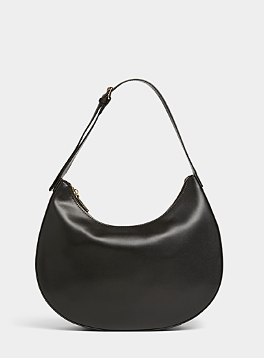 Oversized crescent leather bag Exclusive collection from Italy | Simons ...