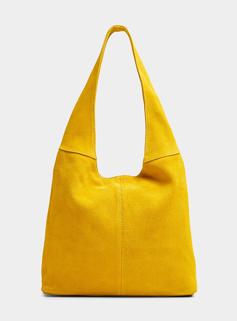 Simons Bright Yellow Square hobo bag for women