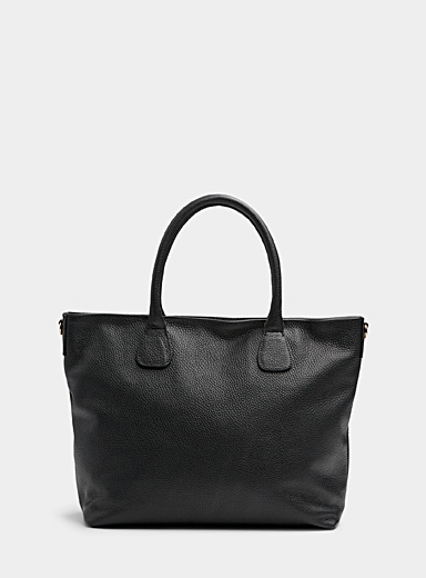 Pebbled leather minimalist tote Exclusive collection from Italy ...