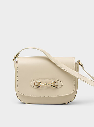 Le sac sellier cuir boucle m&eacute;tallique <b>Collection exclusive d'Italie</b>
