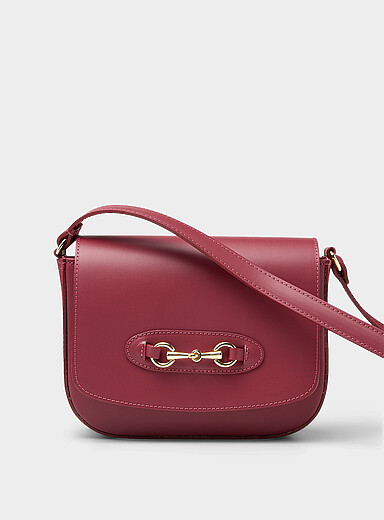 Simons: Le sac sellier cuir boucle m&eacute;tallique <b>Collection exclusive d'Italie</b> Brun clair pour femme