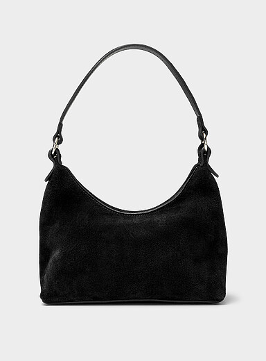 Silver accent suede shoulder bag <b>Exclusive collection from Italy</b>
