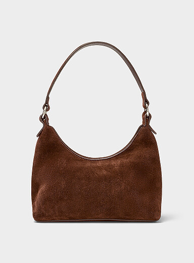 Silver accent suede shoulder bag <b>Exclusive collection from Italy</b>