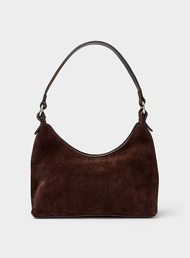 Silver accent suede shoulder bag <b>Exclusive collection from Italy</b>