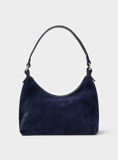 Silver accent suede shoulder bag <b>Exclusive collection from Italy</b>