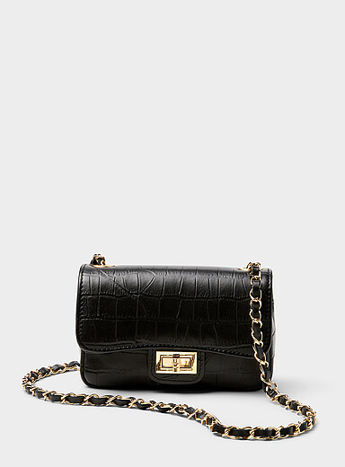 Le sac de soir&eacute;e cuir effet croco <b>Collection exclusive d'Italie</b>