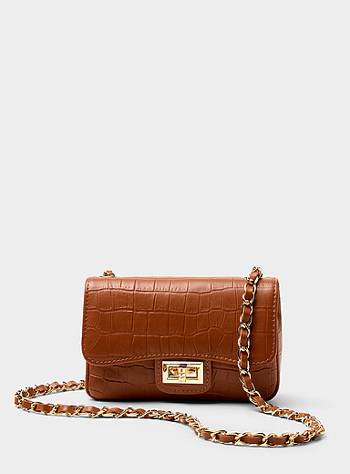 Le sac de soir&eacute;e cuir effet croco <b>Collection exclusive d'Italie</b>