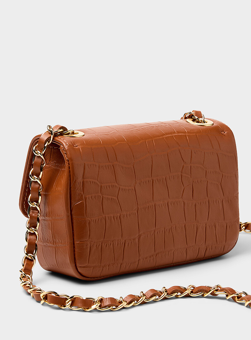 Simons Black Croc-like leather evening bag <b>Exclusive collection from Italy</b> for women