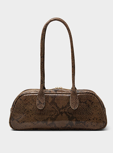 Le sac bowling cuir effet serpent <b>Collection exclusive d'Italie</b>