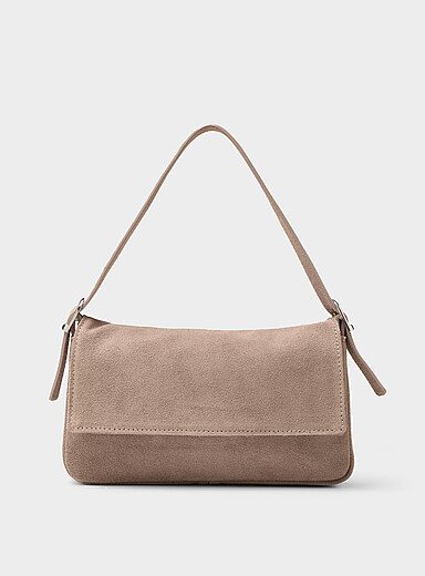 Rectangular suede baguette bag <b>Exclusive collection from Italy</b>