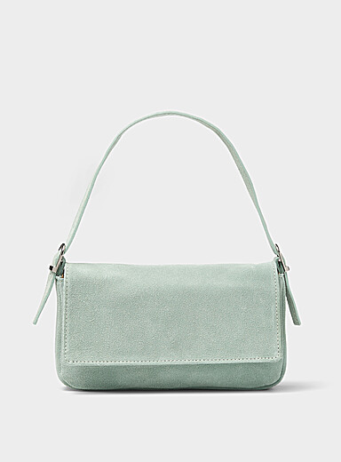Rectangular suede baguette bag <b>Exclusive collection from Italy</b>