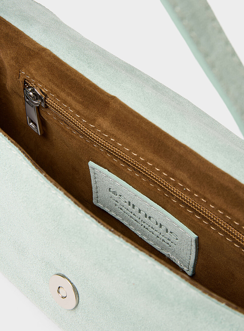 Simons: Le sac baguette rectangulaire su&egrave;de <b>Collection exclusive d'Italie</b> Chocolat - Espresso pour femme