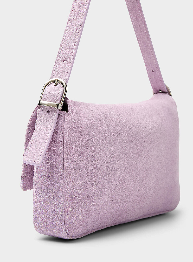 Simons: Le sac baguette rectangulaire su&egrave;de <b>Collection exclusive d'Italie</b> Chocolat - Espresso pour femme
