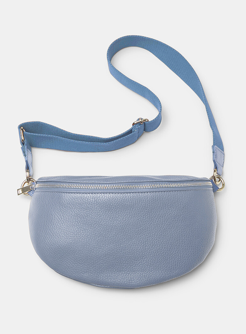 Metallic-accent pebbled leather belt bag Exclusive collection from