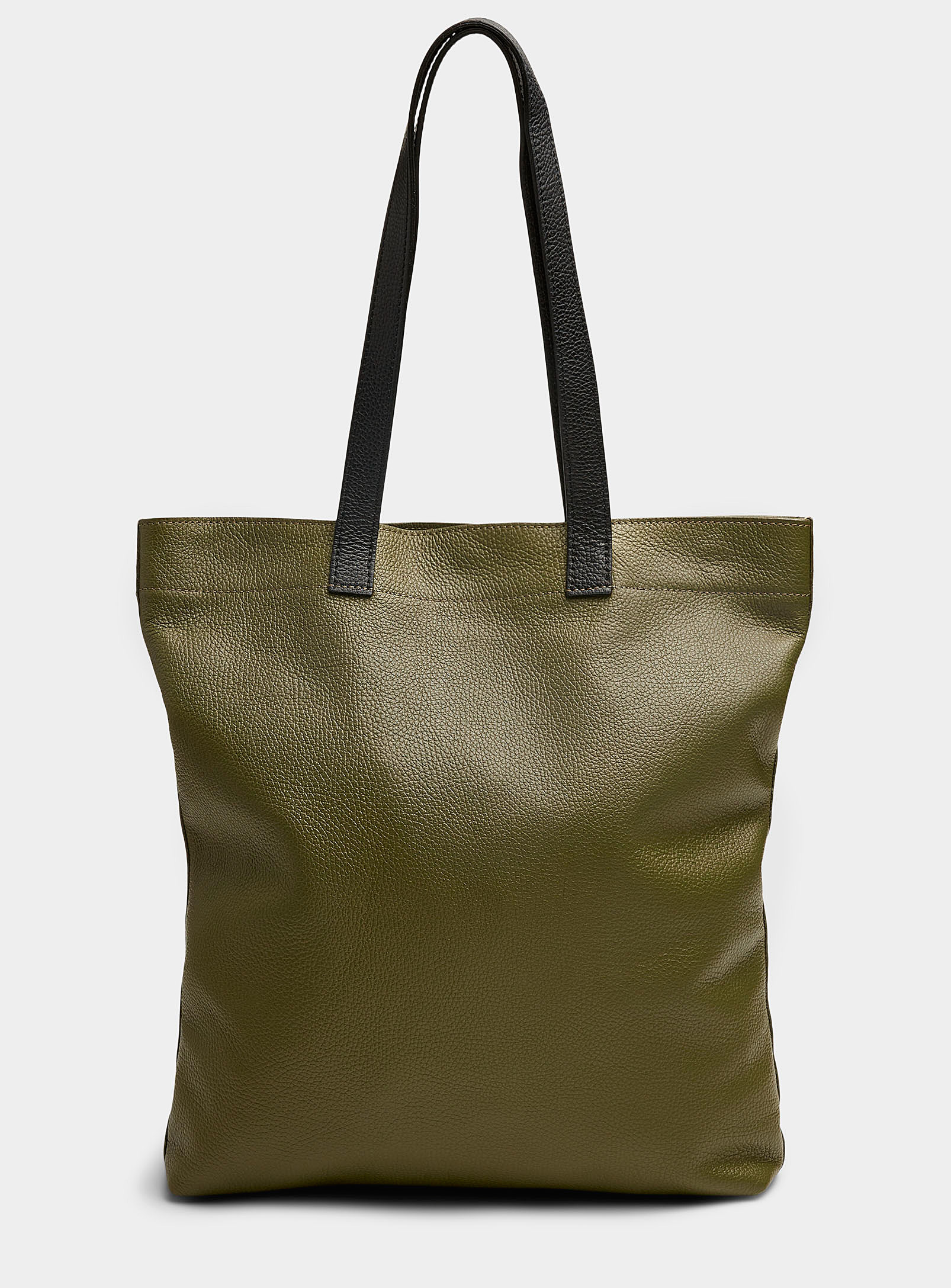 Le 31 Leather Rectangular Tote In Green