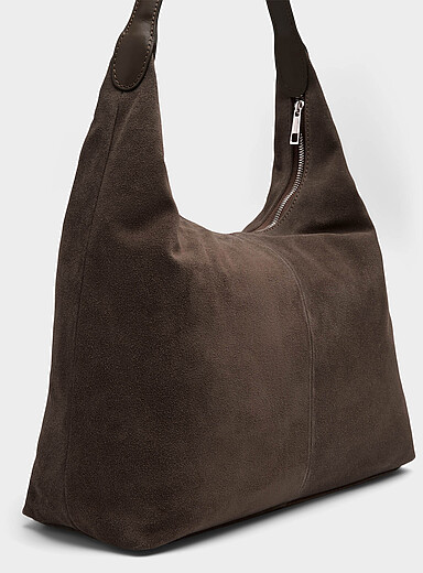 Minimalist suede hobo bag <b>Exclusive collection from Italy</b>