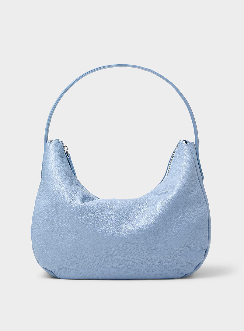 Minimalist Pebbled Leather Xl Shoulder Bag Exclusive Collection From Italy