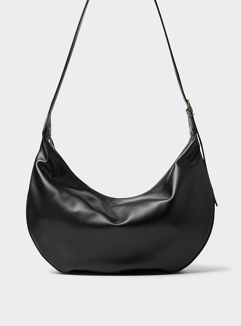 Textured-leather rounded hobo bag Exclusive collection from Italy product image (primary)