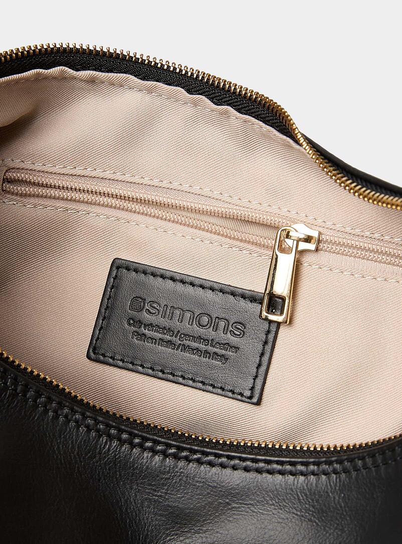 Textured-leather rounded hobo bag Exclusive collection from Italy product image 3