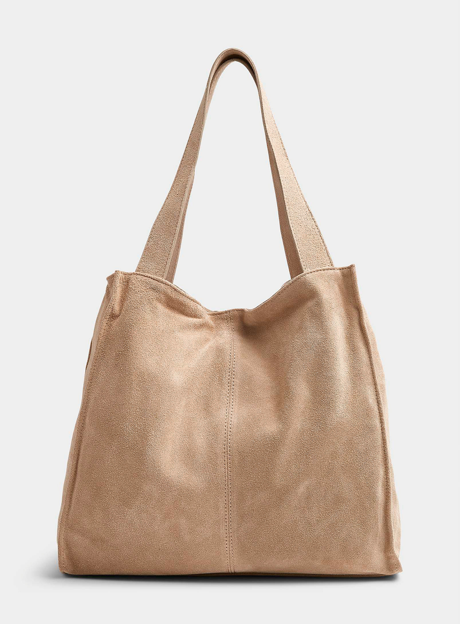 Le 31 Beige Suede Tote In Brown