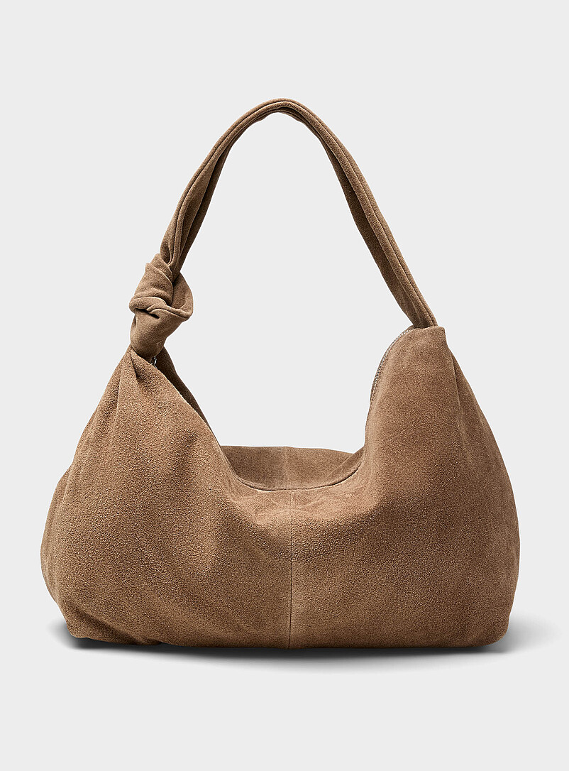 Tied-Handle Suede Tote Exclusive Collection From Italy