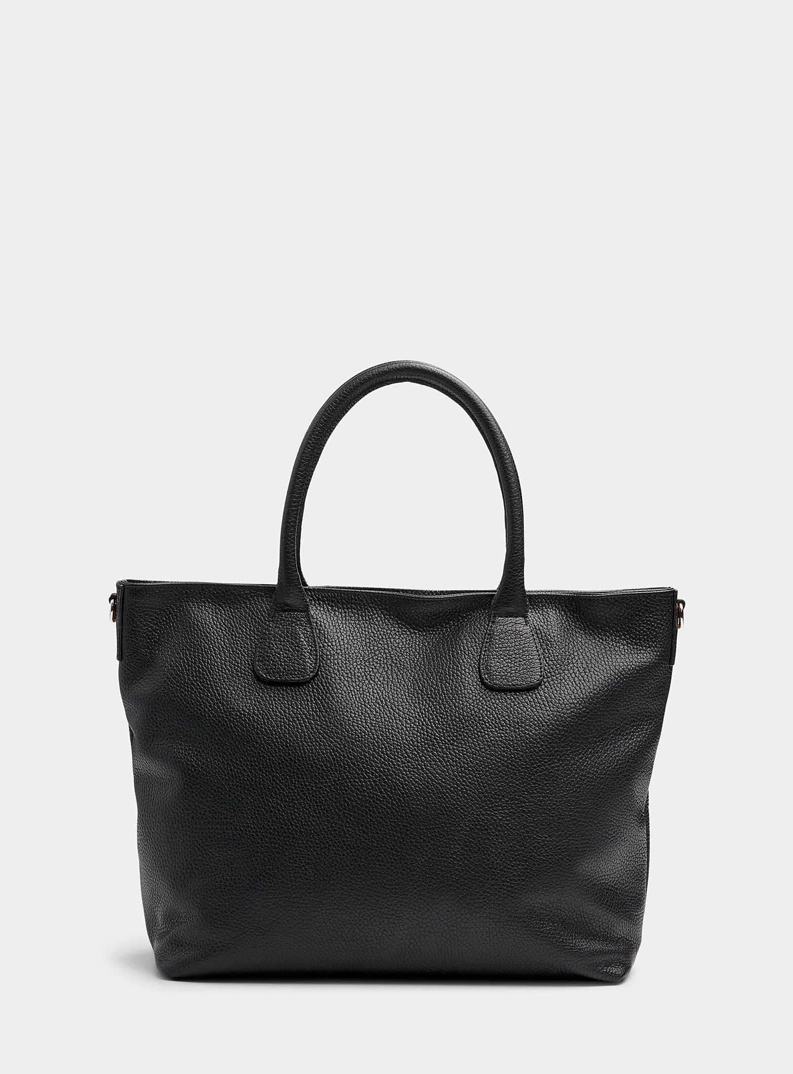 Simons - Women's Pebbled leather minimalist Tote Bag Exclusive collection from Italy
