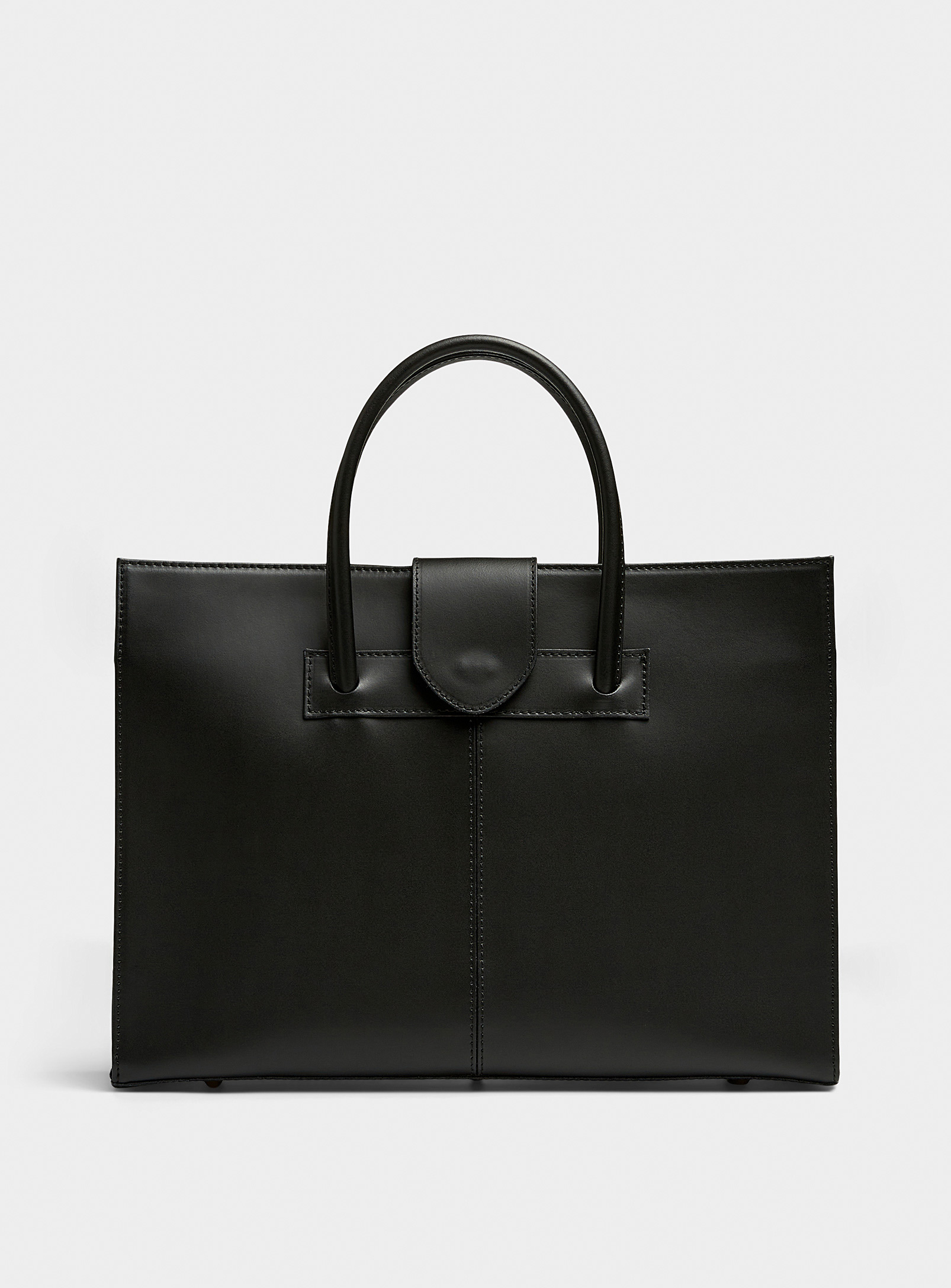 Simons - Women's Topstitched minimalist work Tote Bag Exclusive collection from Italy