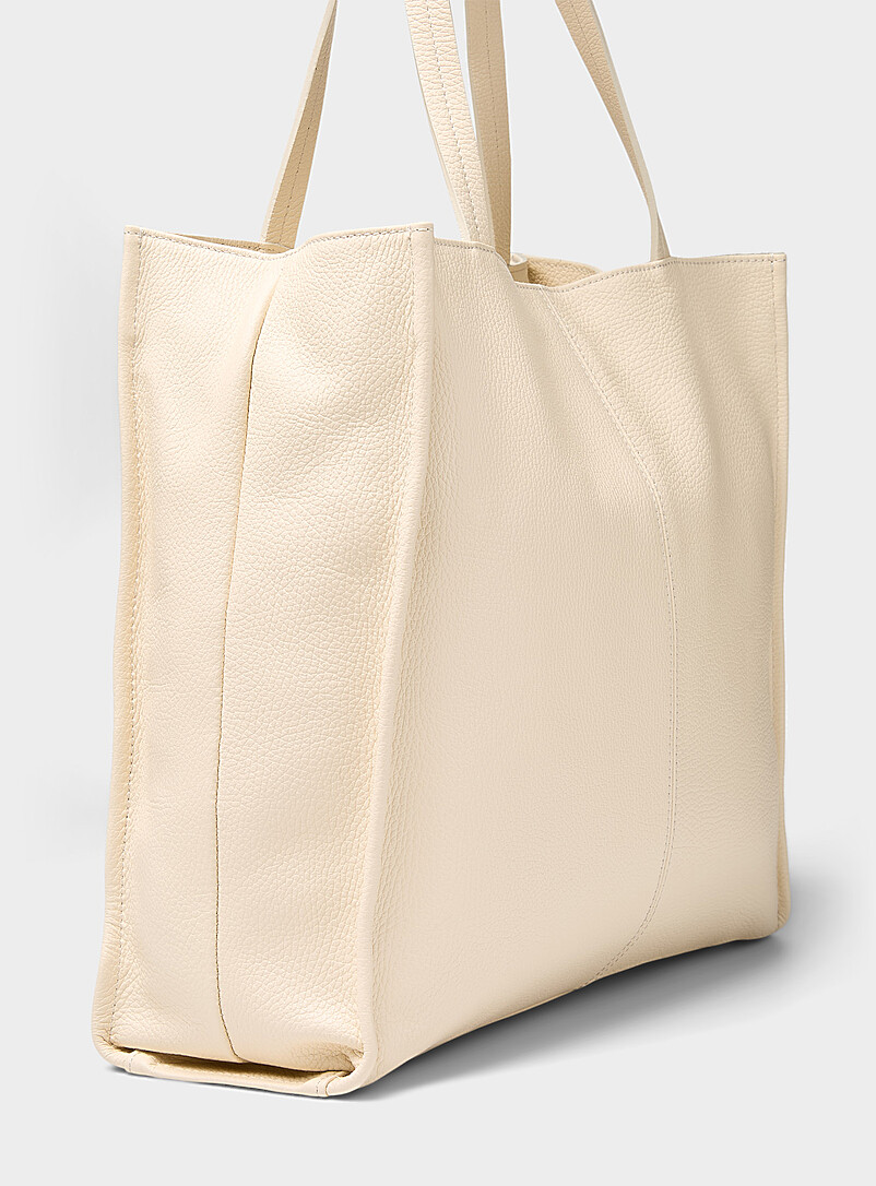 Pebbled leather square tote bag Exclusive collection from Italy product image 2