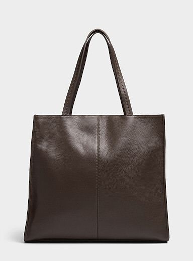 Pebbled leather square tote bag Exclusive collection from Italy product image 2