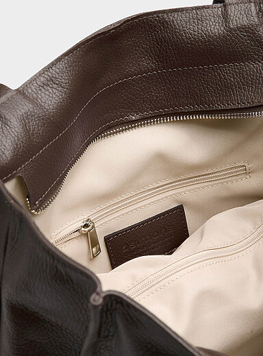 Pebbled leather square tote bag Exclusive collection from Italy product image 4
