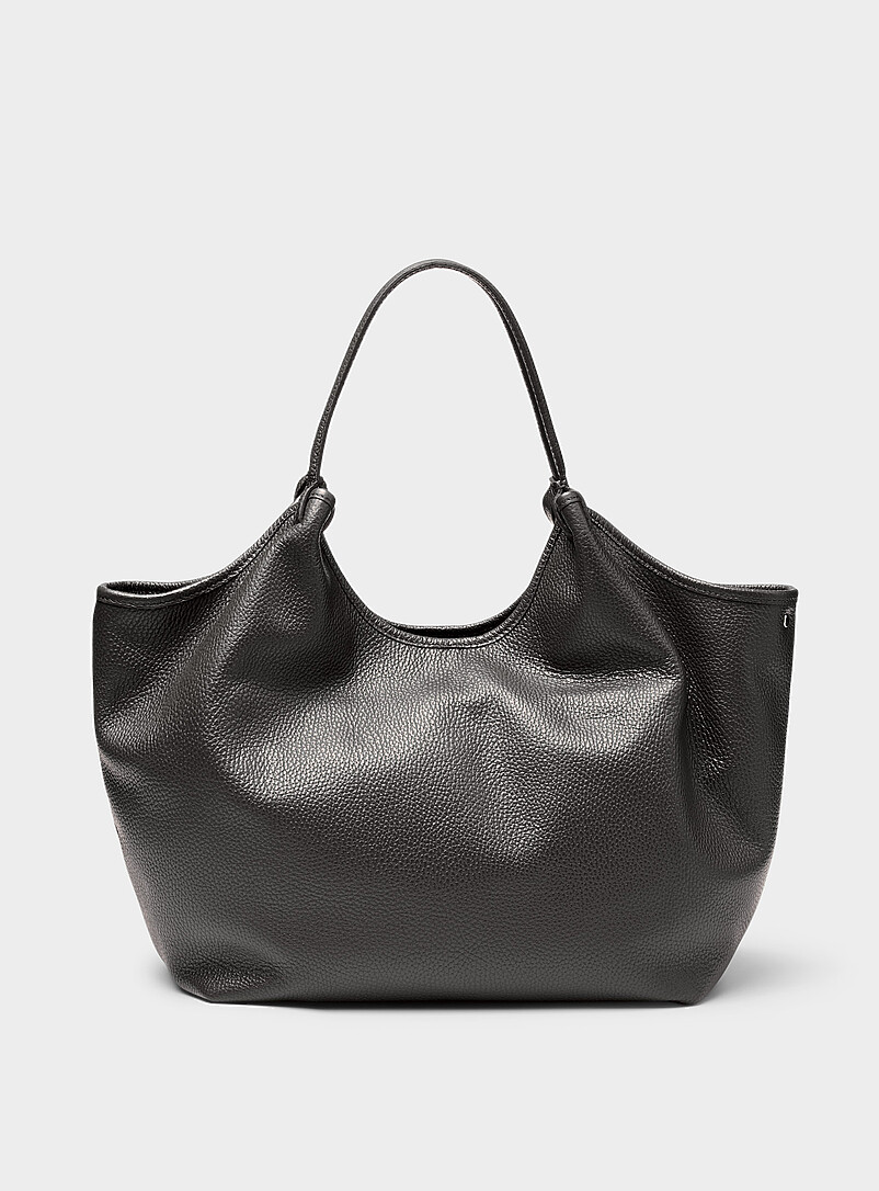 Supple Pebbled Leather Tote Bag Exclusive Collection From Italy