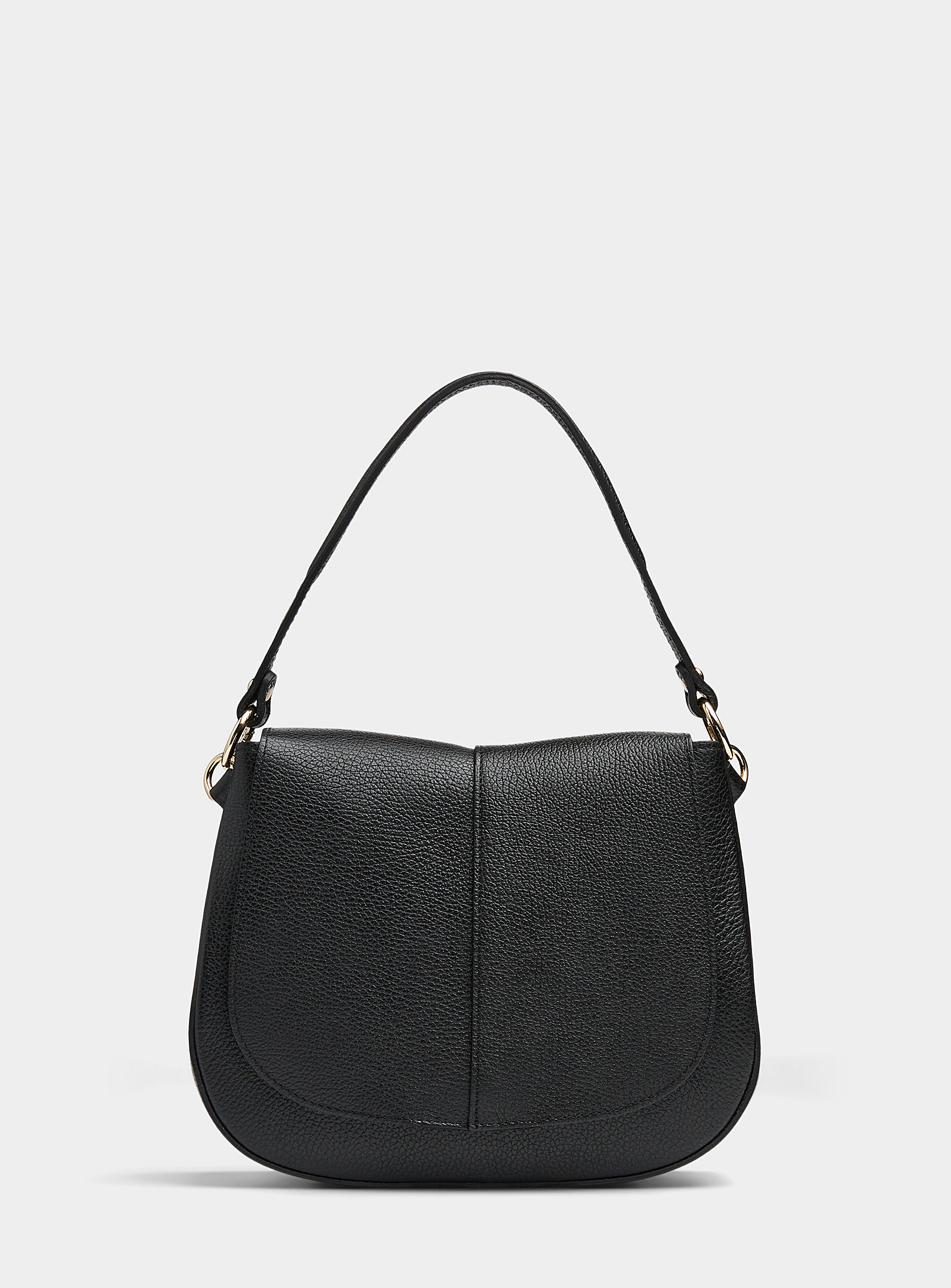 Simons - Women's Pebbled leather rounded flap bag Exclusive collection from Italy