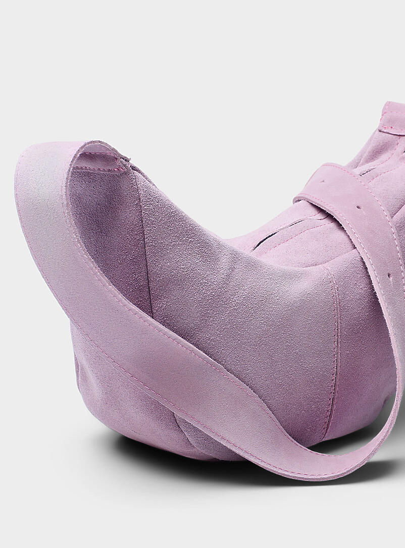 Minimalist suede half-moon hobo bag Exclusive collection from Italy product image 2