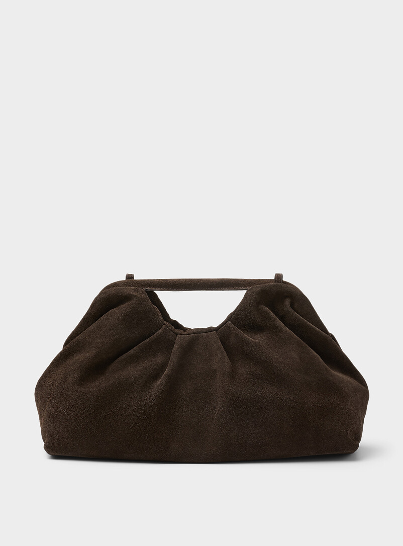 Pleated suede XL evening bag Exclusive collection from Italy product image (primary)