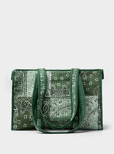 Paisley patchwork quilted tote bag