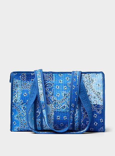 Le fourre-tout matelass&eacute; patchwork paisley