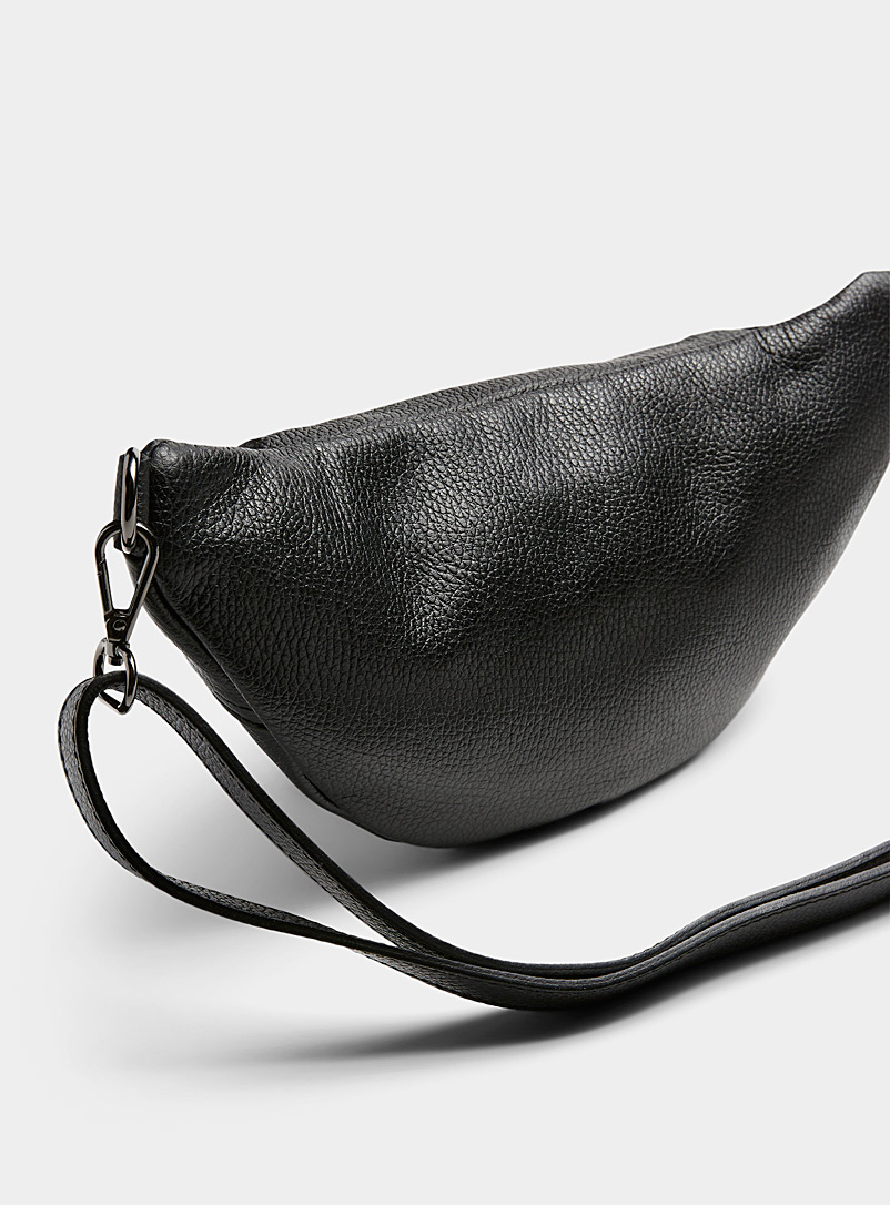 Double-compartment pebbled-leather belt bag Exclusive collection from Italy product image 2