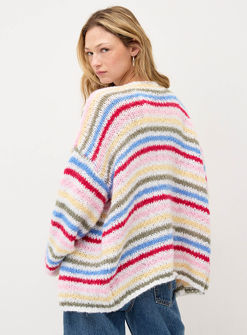 Colourful stripes open cardigan product image 3