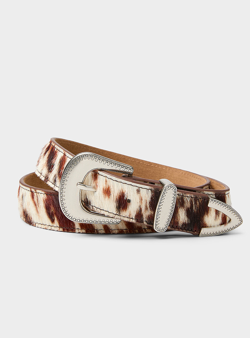 Hairy Western leather belt product image (primary)