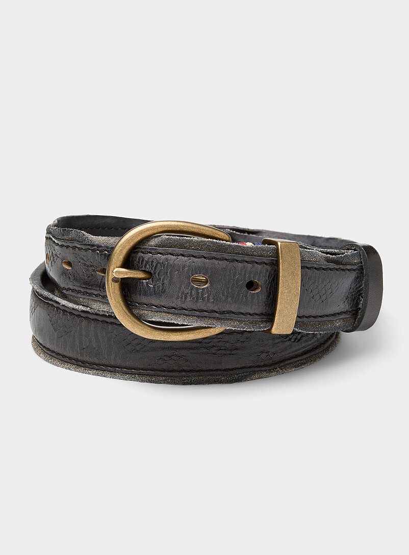 Raw-leather-edge belt product image (primary)