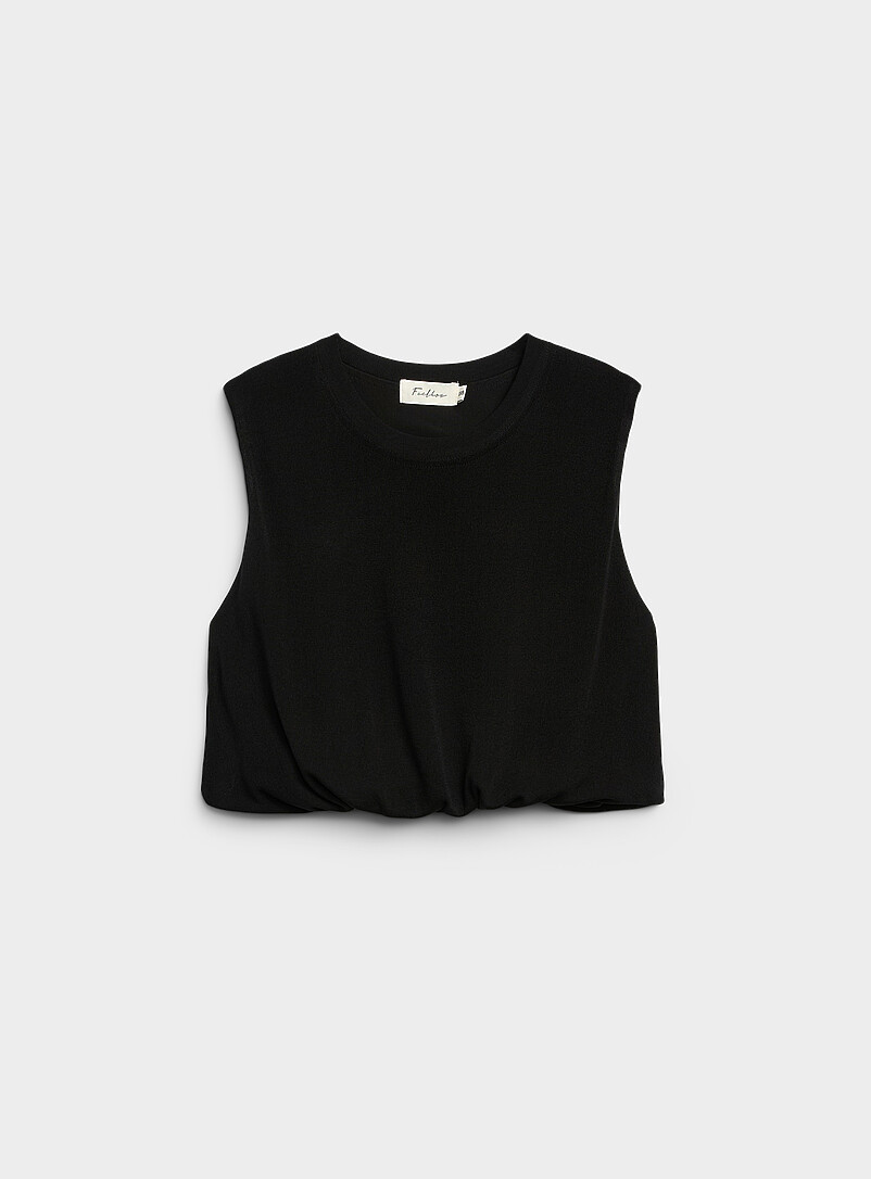 Fine-rib knit bubble cami product image (primary)